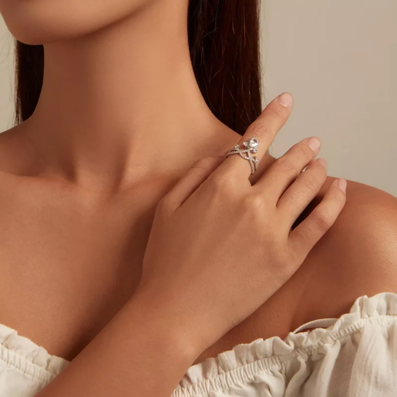 (imagen para) Anillo de estilo Pandora con forma de tiara - BSR368 - Ver 4