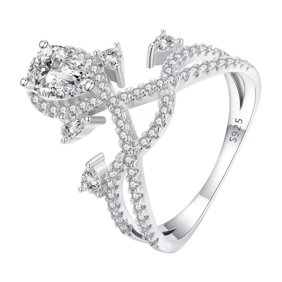 (imagen para) Anillo de estilo Pandora con forma de tiara - BSR368