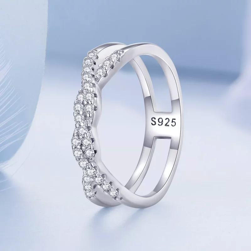 (imagen para) Anillo de estilo Pandora con giro - BSR327 - Ver 2