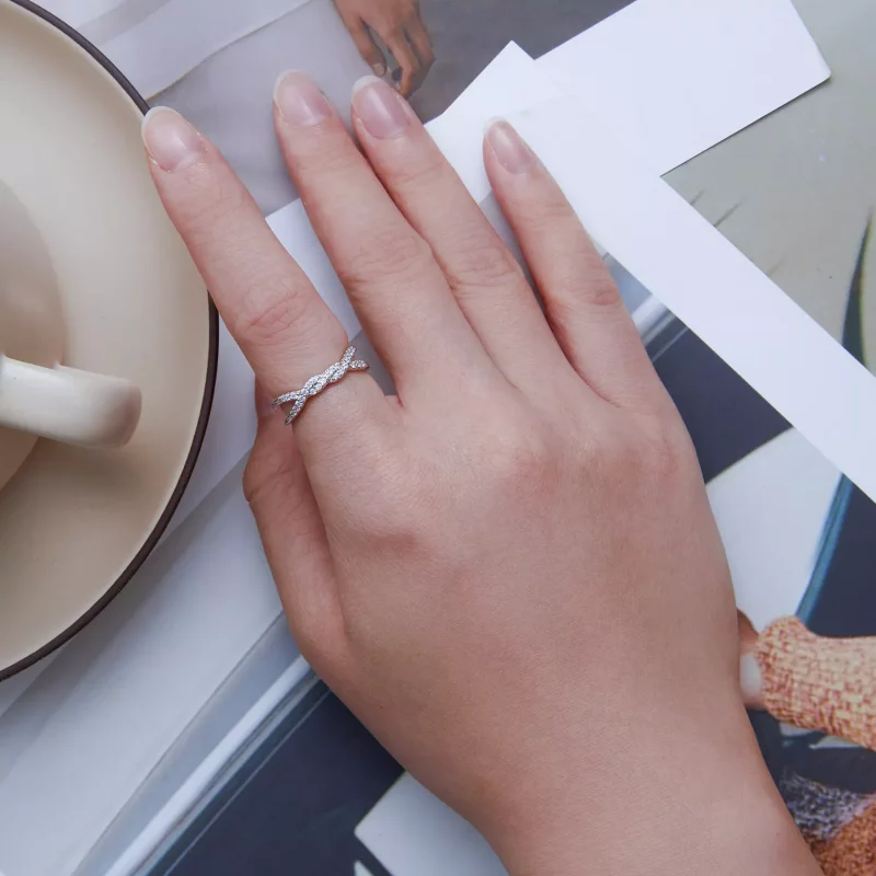 (imagen para) Anillo de estilo Pandora con giro - BSR327 - Ver 5