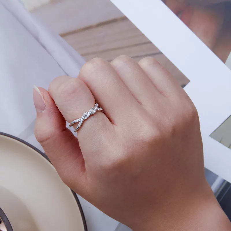 (imagen para) Anillo de estilo Pandora con giro - BSR327 - Ver 6