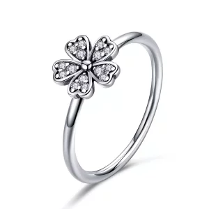 (imagen para) Anillo de estilo Pandora con margarita plateada - SCR398