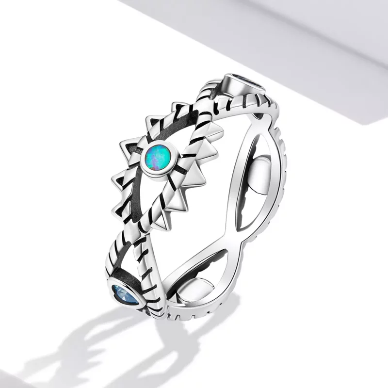 (imagen para) Anillo de estilo Pandora con zafiro - SCR800 - Ver 2