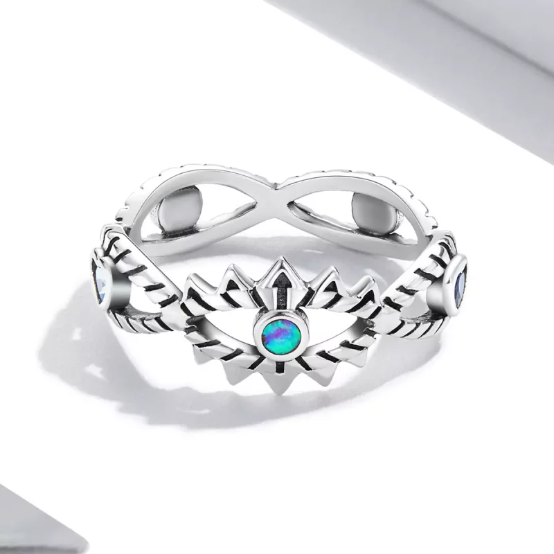 (imagen para) Anillo de estilo Pandora con zafiro - SCR800 - Ver 3