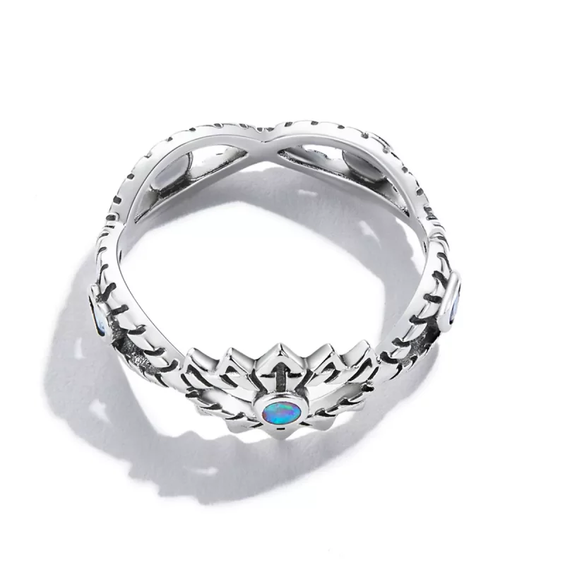 (imagen para) Anillo de estilo Pandora con zafiro - SCR800 - Ver 4