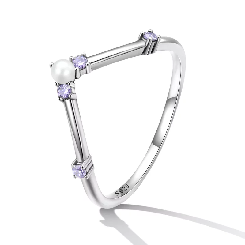 (imagen para) Anillo de estilo Pandora en forma de hueso de deseo de princesa - SCR835 - Ver 2