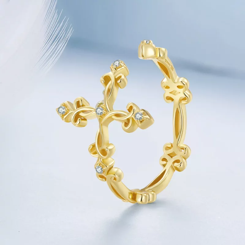(imagen para) Anillo de estilo Pandora en oro amarillo - BSR041-B - Ver 2