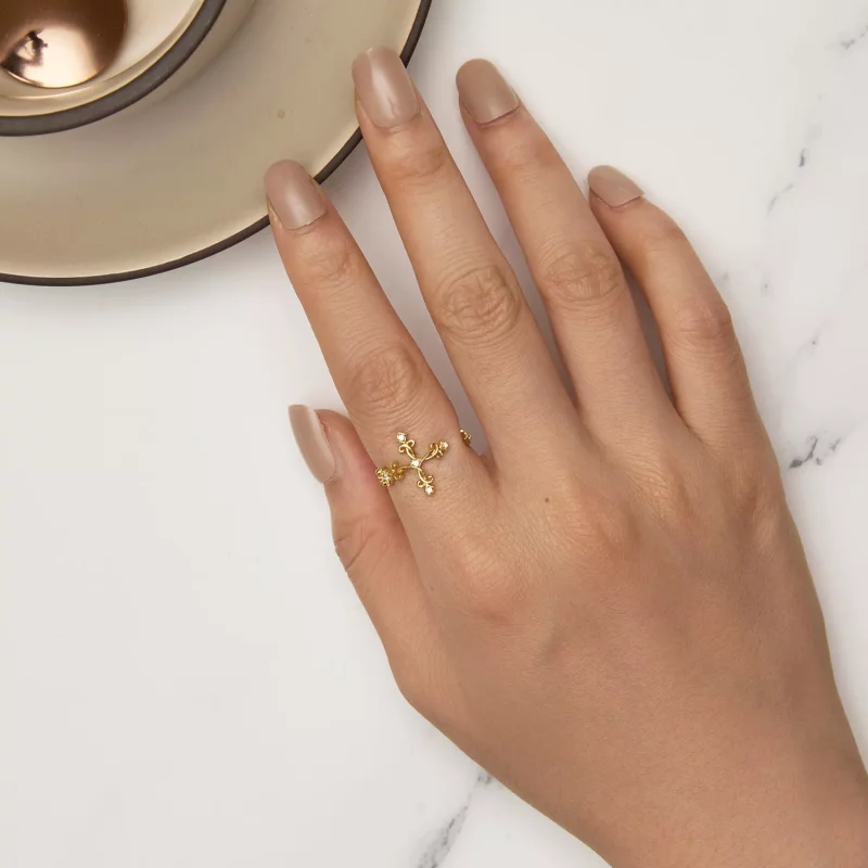 (imagen para) Anillo de estilo Pandora en oro amarillo - BSR041-B - Ver 5