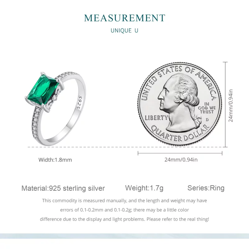 (imagen para) Anillo de piedra verde estilo Pandora - BSR461 - Ver 7