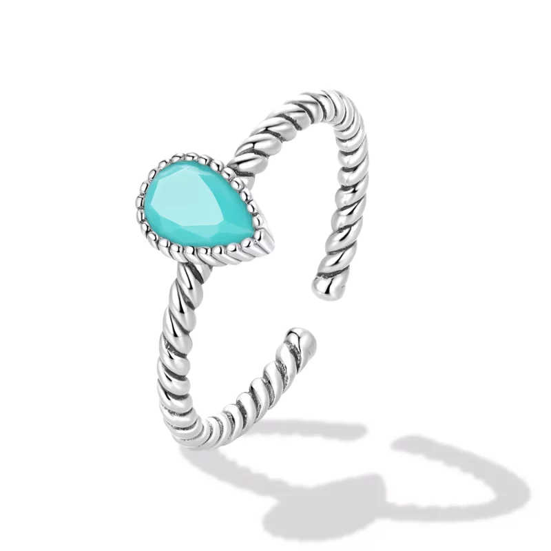 (imagen para) Anillo en forma de lágrima estilo Pandora - BSR247 - Ver 2