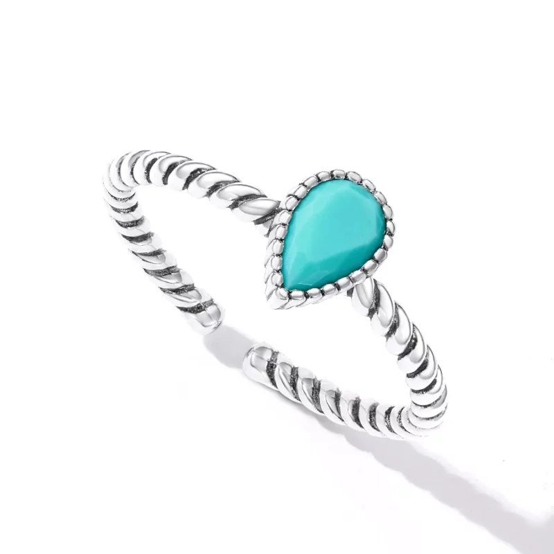 (imagen para) Anillo en forma de lágrima estilo Pandora - BSR247 - Ver 4