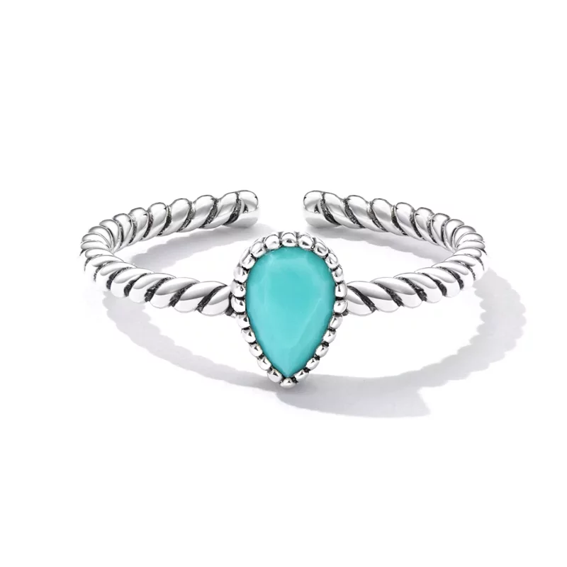 (imagen para) Anillo en forma de lágrima estilo Pandora - BSR247 - Ver 5