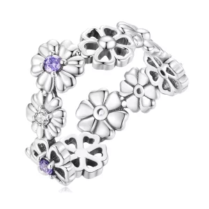 (imagen para) Anillo estilo Pandora con cadena de margaritas - SCR873