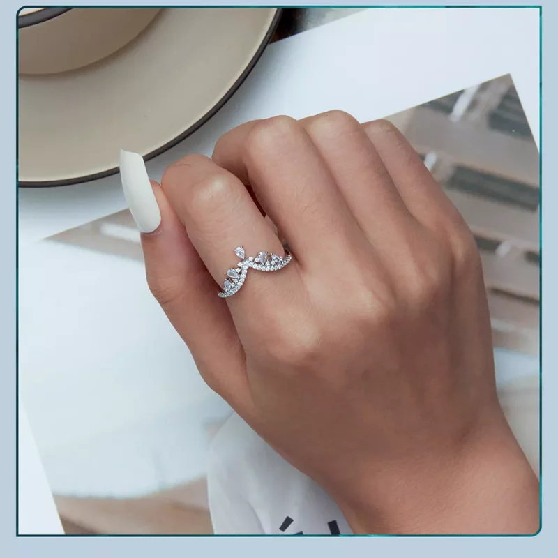 (imagen para) Anillo estilo Pandora con corona - BSR296 - Ver 3