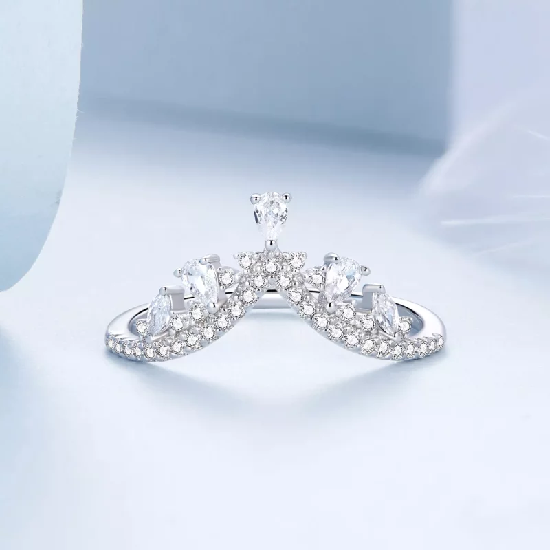 (imagen para) Anillo estilo Pandora con corona - BSR296 - Ver 4