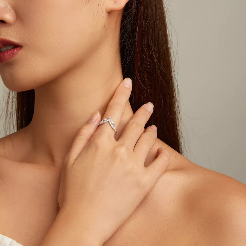 (imagen para) Anillo estilo Pandora con corona - BSR296 - Ver 6