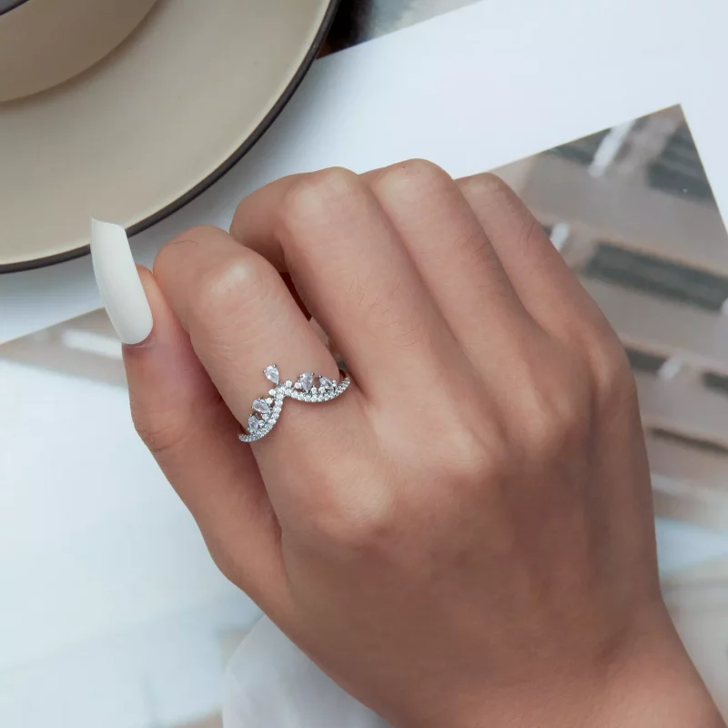 (imagen para) Anillo estilo Pandora con corona - BSR296 - Ver 8