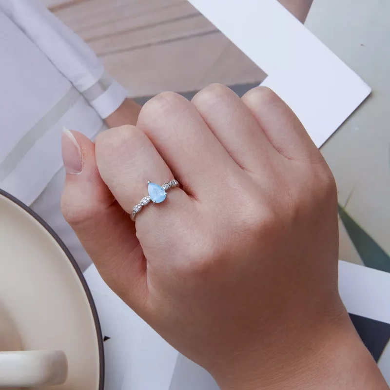 (imagen para) Anillo estilo Pandora con gota - BSR331 - Ver 5