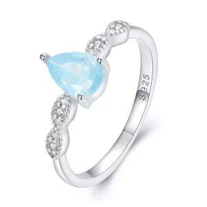 (imagen para) Anillo estilo Pandora con gota - BSR331
