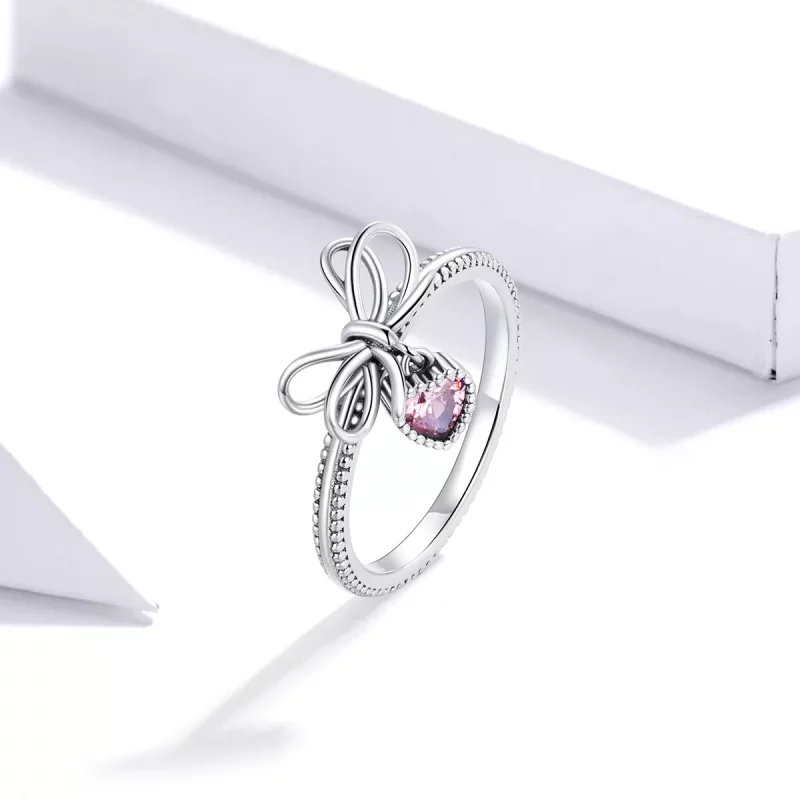 (imagen para) Anillo estilo Pandora con lazo de plata - SCR682 - Ver 2