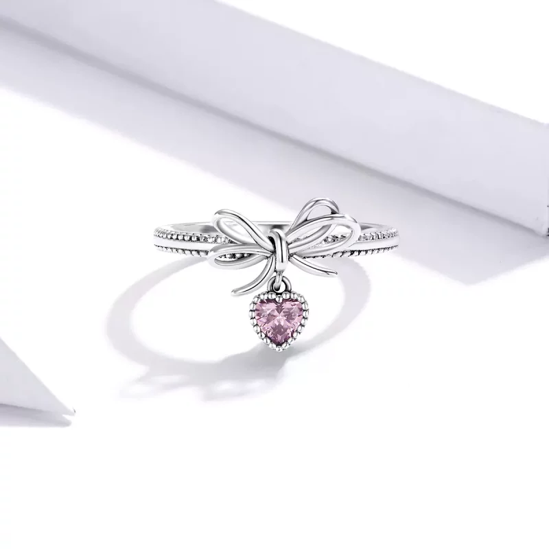 (imagen para) Anillo estilo Pandora con lazo de plata - SCR682 - Ver 3