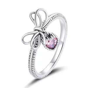 (imagen para) Anillo estilo Pandora con lazo de plata - SCR682