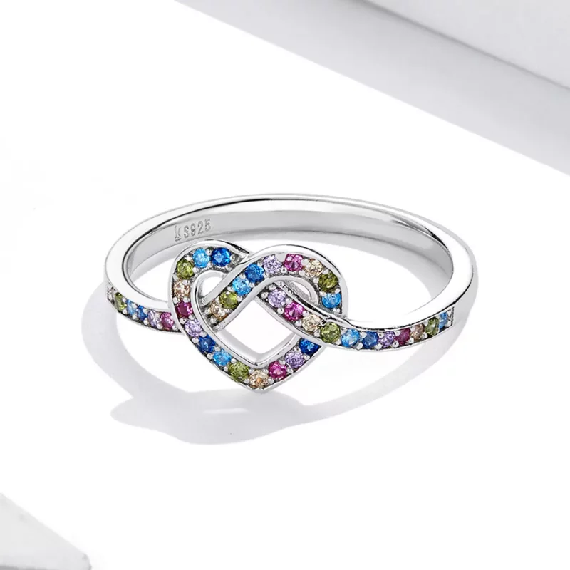 (imagen para) Anillo estilo Pandora con nudo en forma de corazón - SCR790 - Ver 3