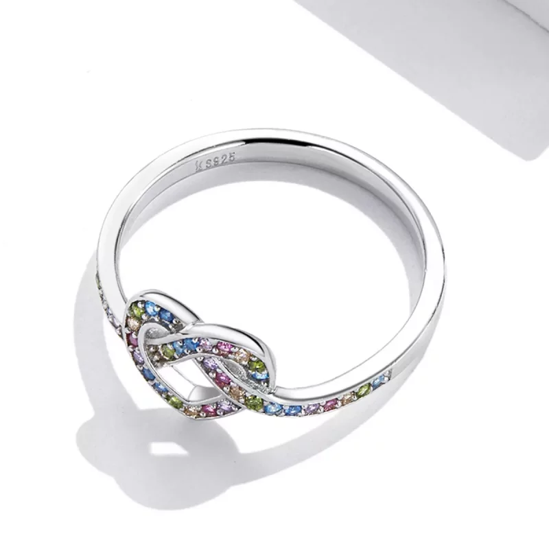 (imagen para) Anillo estilo Pandora con nudo en forma de corazón - SCR790 - Ver 4
