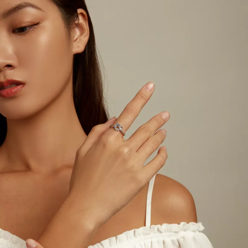 (imagen para) Anillo estilo Pandora con nudo en forma de corazón - SCR790 - Ver 6
