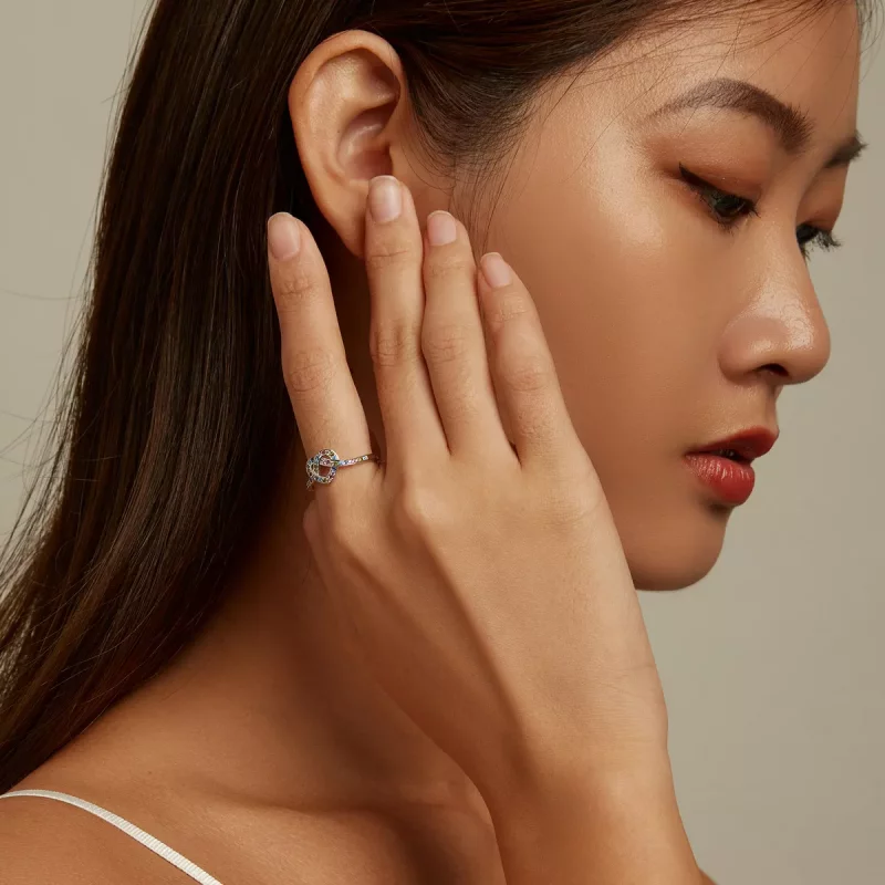 (imagen para) Anillo estilo Pandora con nudo en forma de corazón - SCR790 - Ver 8