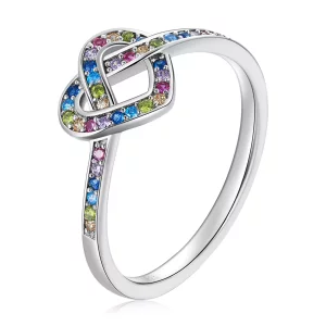 (imagen para) Anillo estilo Pandora con nudo en forma de corazón - SCR790