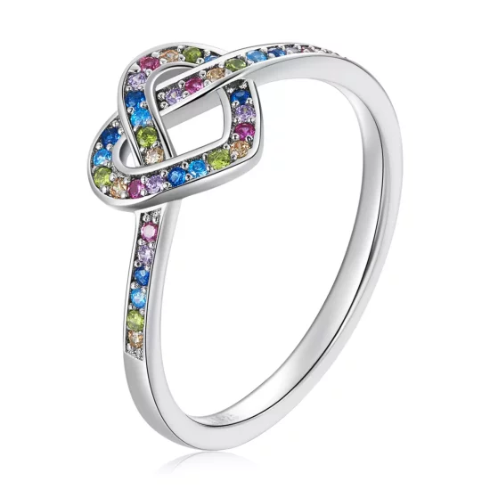 (imagen para) Anillo estilo Pandora con nudo en forma de corazón - SCR790