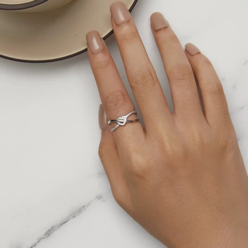 (imagen para) Anillo estilo Pandora de nudo de amor - BSR464 - Ver 5