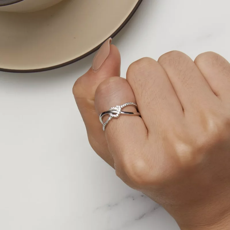 (imagen para) Anillo estilo Pandora de nudo de amor - BSR464 - Ver 6