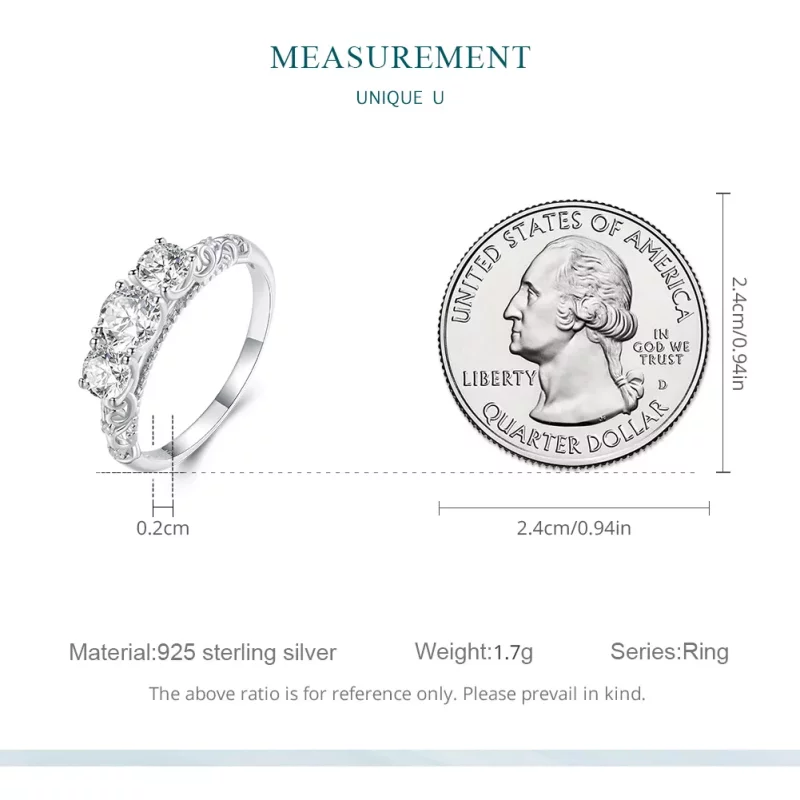 (imagen para) Anillo estilo Pandora de tres piedras - BSR318 - Ver 7