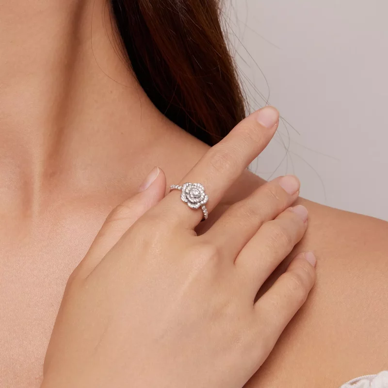 (imagen para) Anillo estilo Pandora en tono rosa - BSR449 - Ver 4