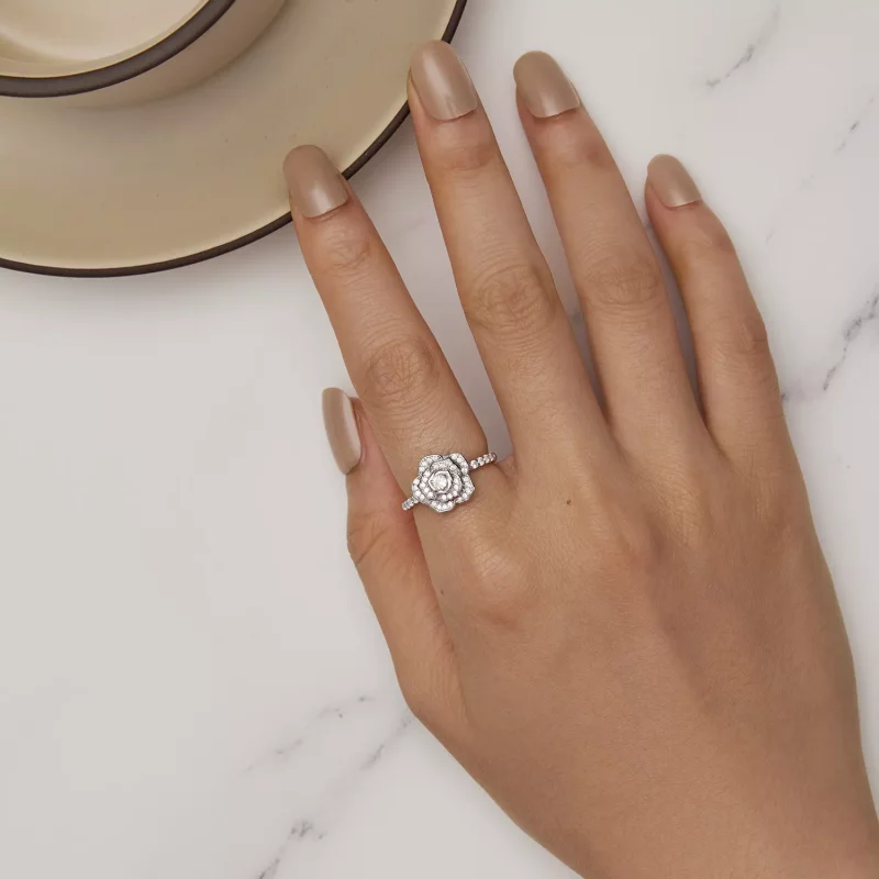 (imagen para) Anillo estilo Pandora en tono rosa - BSR449 - Ver 5