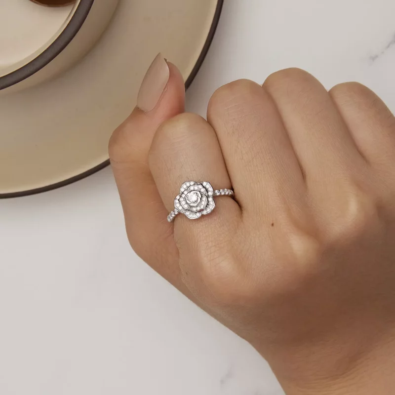 (imagen para) Anillo estilo Pandora en tono rosa - BSR449 - Ver 6