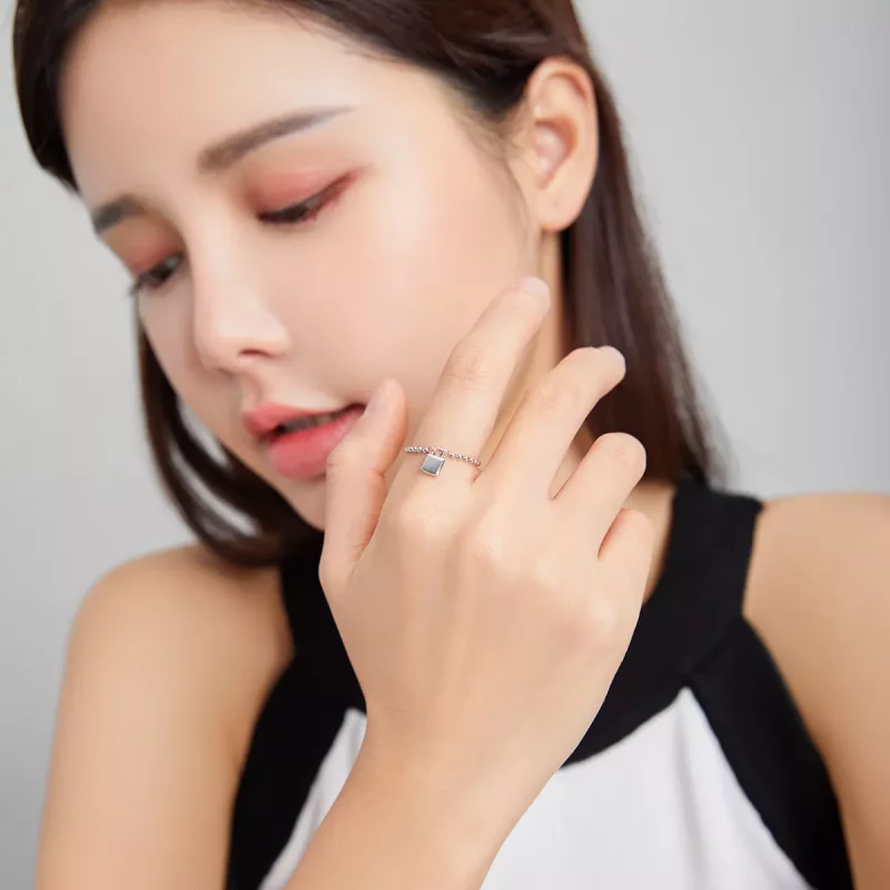 (imagen para) Anillo estilo Pandora Love Lock - SCR703 - Ver 5