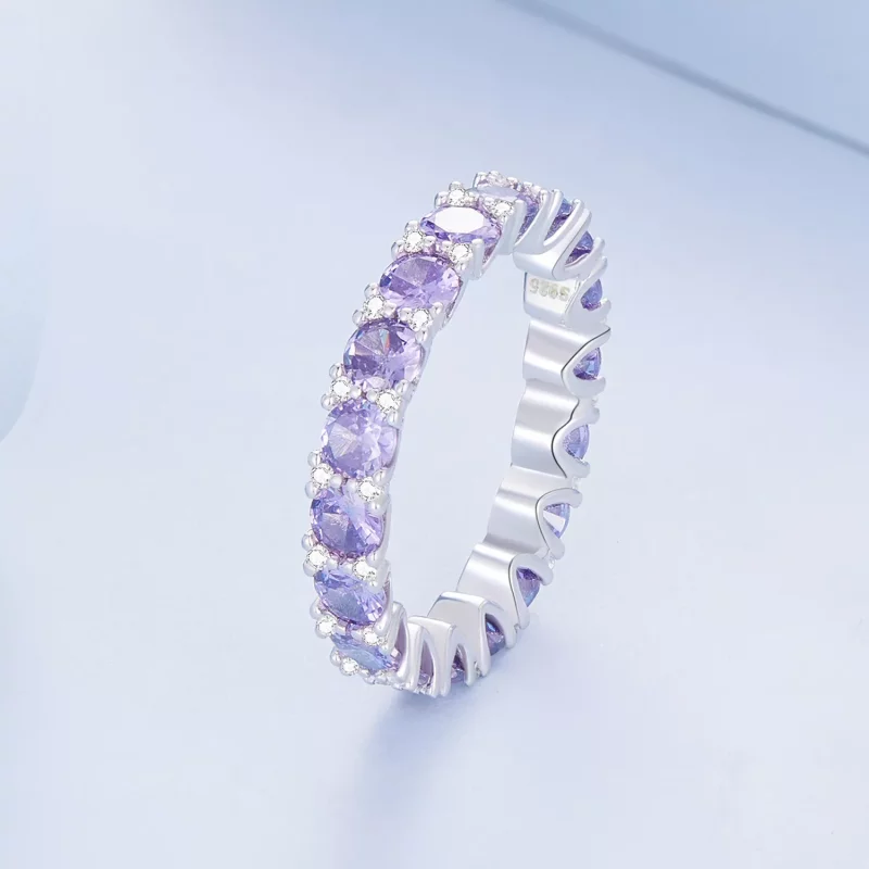 (imagen para) Anillo estilo Pandora morado - BSR340 - Ver 2