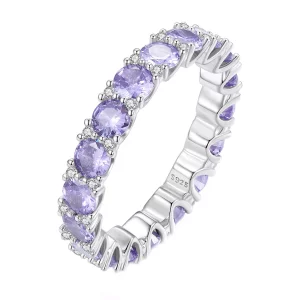 (imagen para) Anillo estilo Pandora morado - BSR340