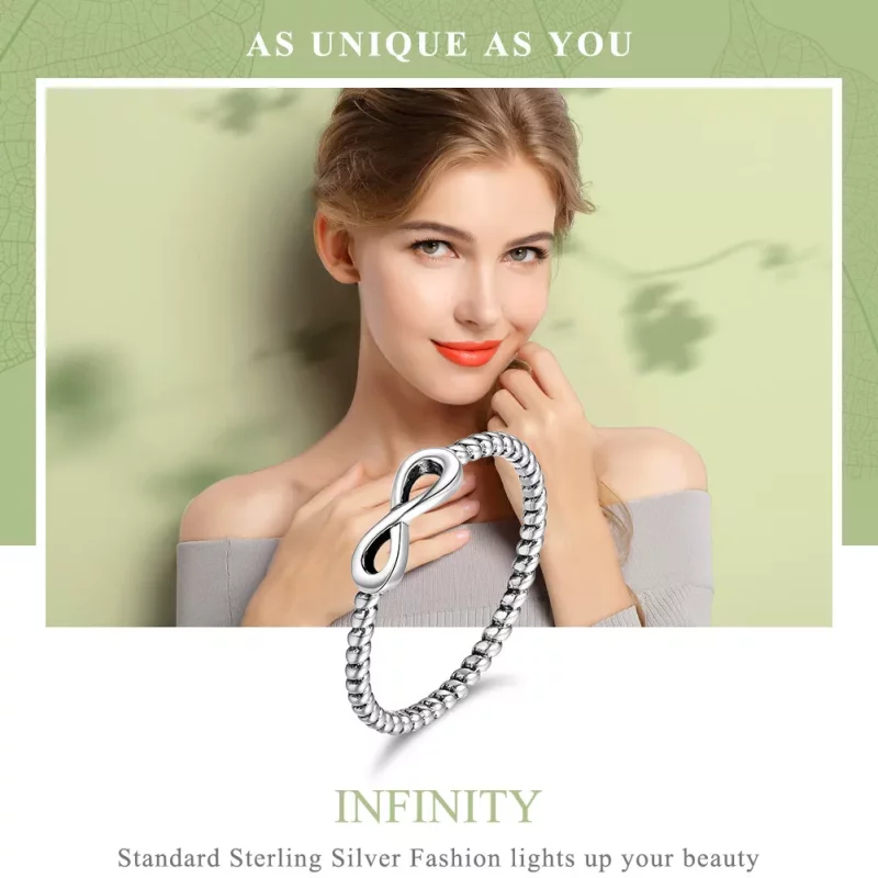 (imagen para) Anillo infinito de plata estilo Pandora - SCR094 - Ver 2