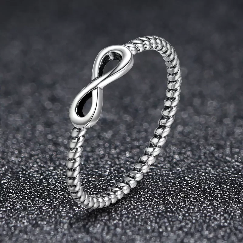 (imagen para) Anillo infinito de plata estilo Pandora - SCR094 - Ver 3