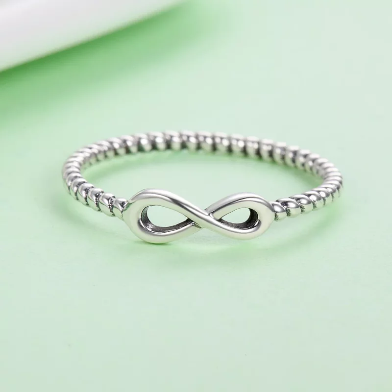 (imagen para) Anillo infinito de plata estilo Pandora - SCR094 - Ver 4