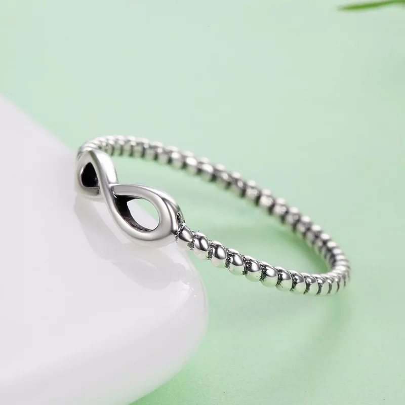 (imagen para) Anillo infinito de plata estilo Pandora - SCR094 - Ver 5