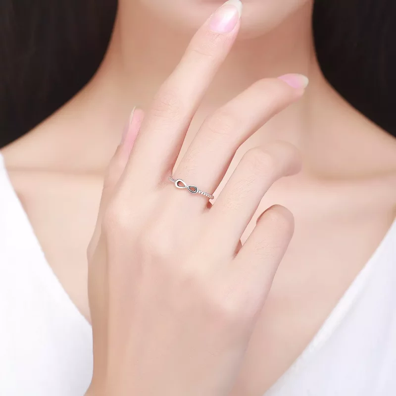 (imagen para) Anillo infinito de plata estilo Pandora - SCR094 - Ver 7