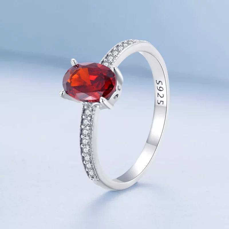 (imagen para) Anillo Rojo Estilo Pandora - BSR460-RD - Ver 2