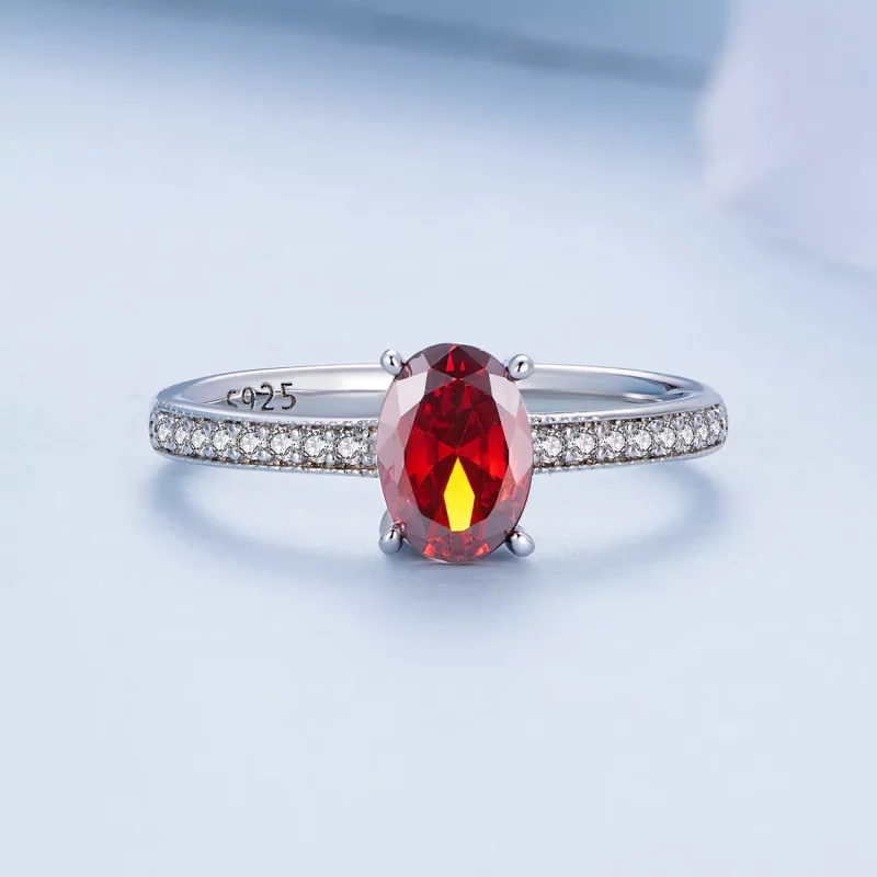 (imagen para) Anillo Rojo Estilo Pandora - BSR460-RD - Ver 3