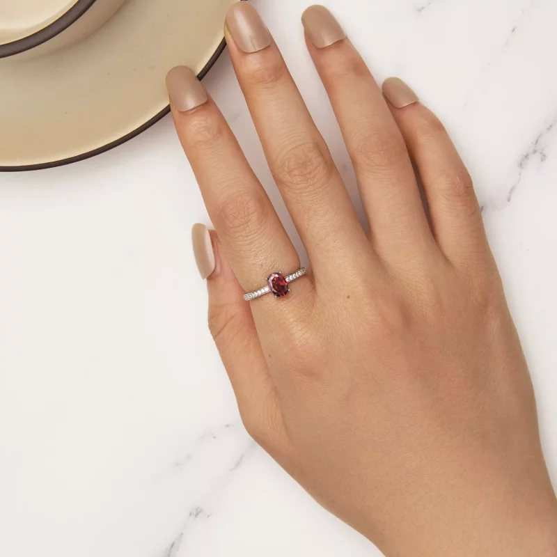 (imagen para) Anillo Rojo Estilo Pandora - BSR460-RD - Ver 5