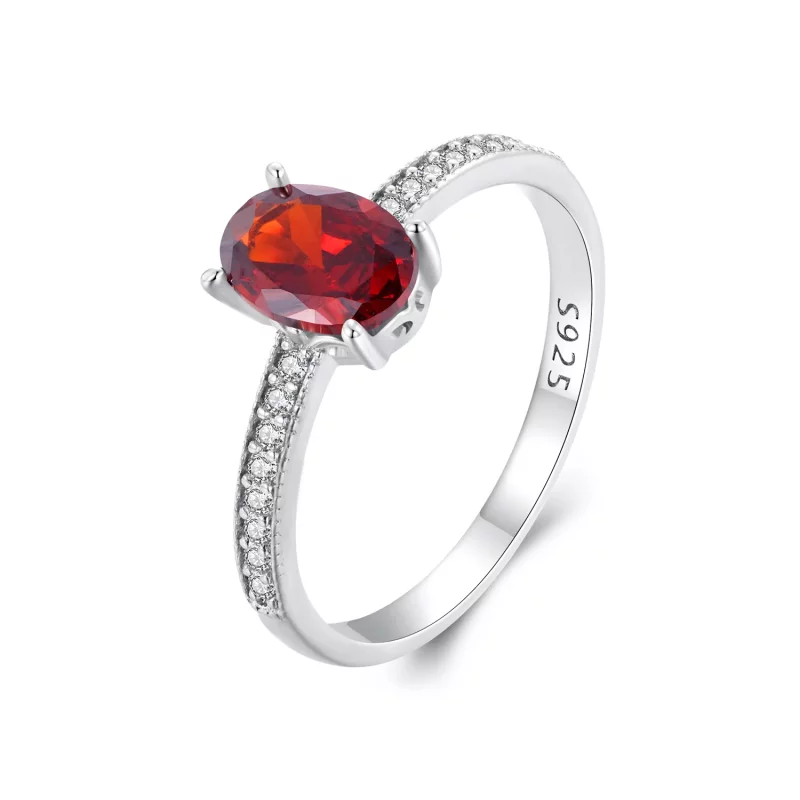 (imagen para) Anillo Rojo Estilo Pandora - BSR460-RD